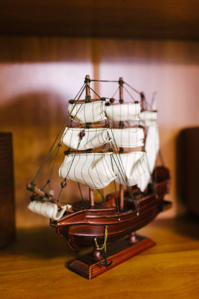 istock Wooden boat with sails 653160686