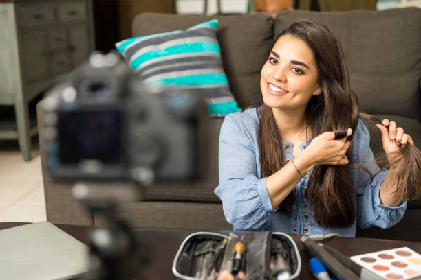 istock Beauty video blogger at work 653160690