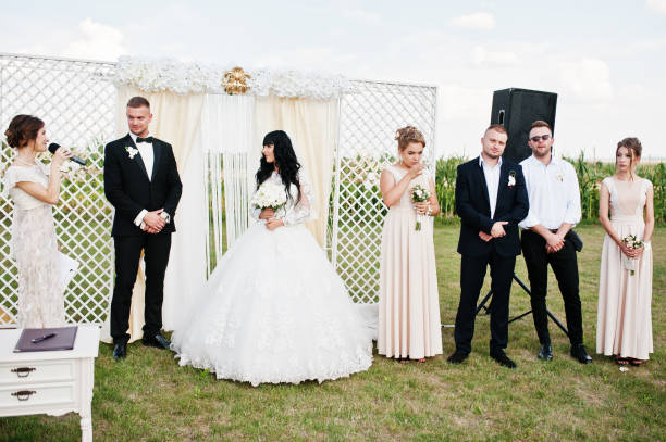 istock Amazing wedding ceremony. Groom waiting his bride. 653160694