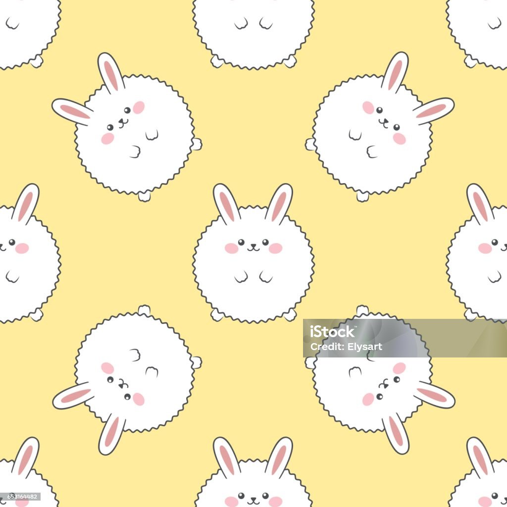 Common Fluffy Rabbit Patterns Fluffy Rabbit Seamless Vector Pattern Cartoon Background Stock ...