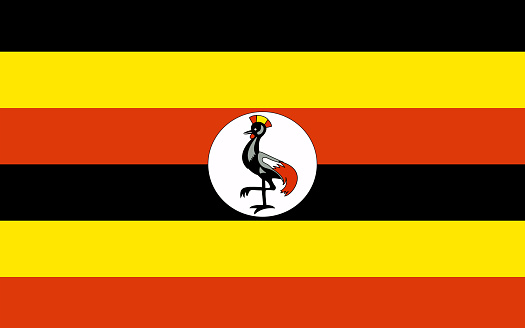 Flag of the African country Uganda