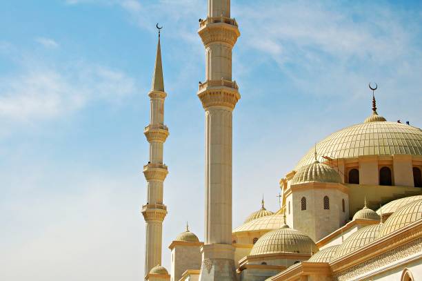 Details of the beautiful Mosque in Fujairah in the UAE stock photo