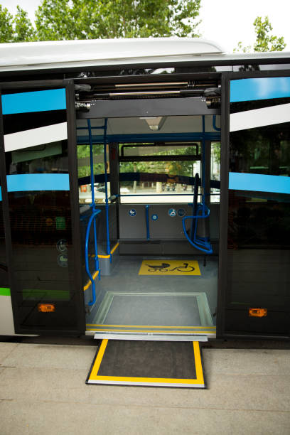 istock Access ramp for disabled persons and babies in a bus 653177128