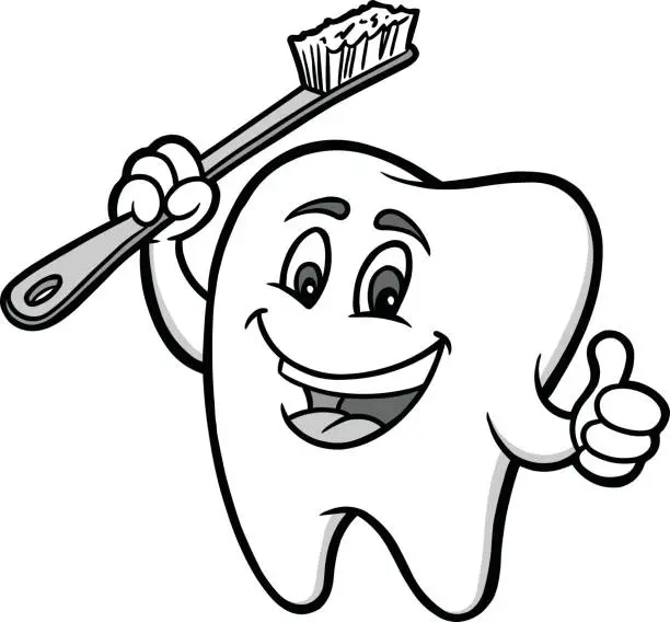 Vector illustration of Tooth Mascot Illustration