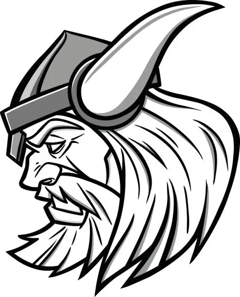 Vector illustration of Viking Mascot Illustration