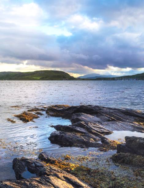 istock Great Rock on Isle of Mull and Dramatic Sky  Background 653187578
