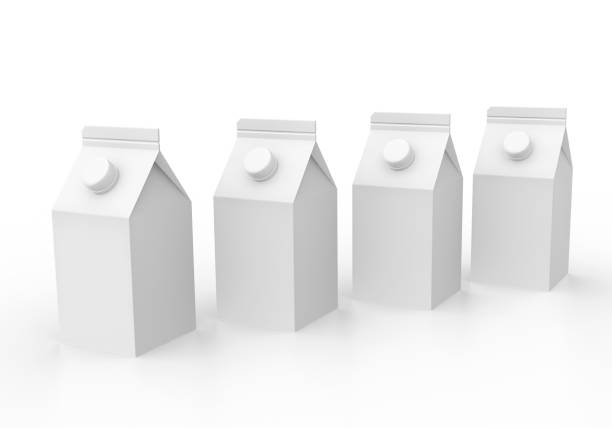 istock Blank Milk or Juice Carton Boxes on a white background. 3d Rendering 653187796