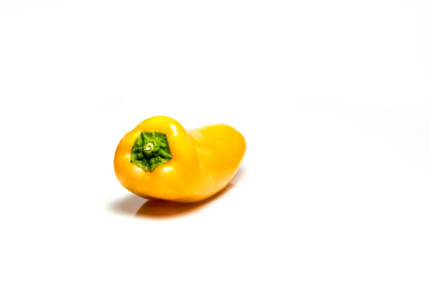Habanero pepper on white with shadow