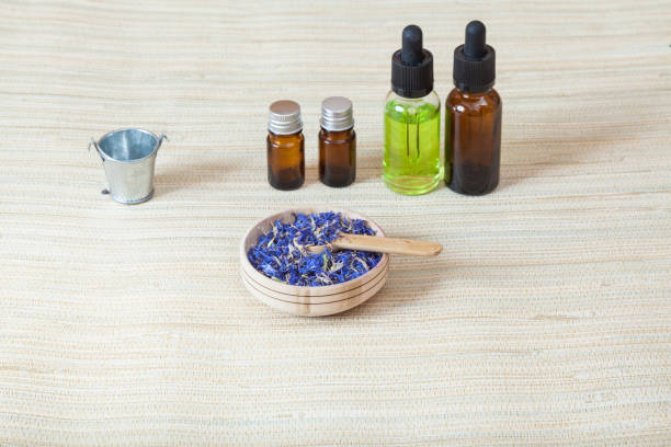 istock Flat lay details composition on the wooden desk 653195230
