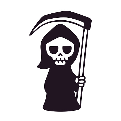 Cute Cartoon Death Stock Illustration - Download Image Now - Grim Reaper,  Dead, Death - iStock
