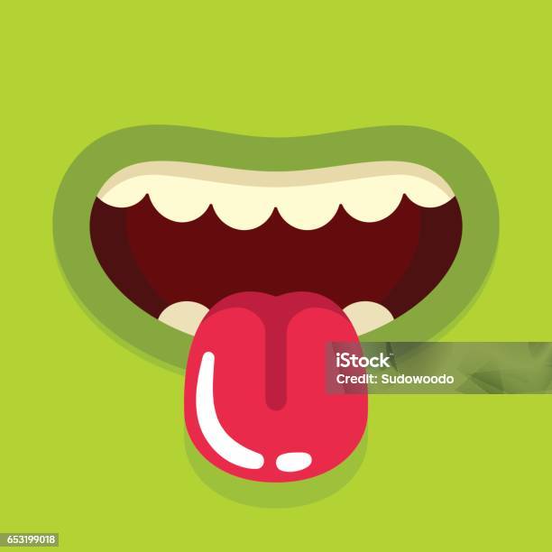 Funny Cartoon Monster Mouth Stock Illustration - Download Image Now - Tongue, Sticking Out Tongue, Mouth