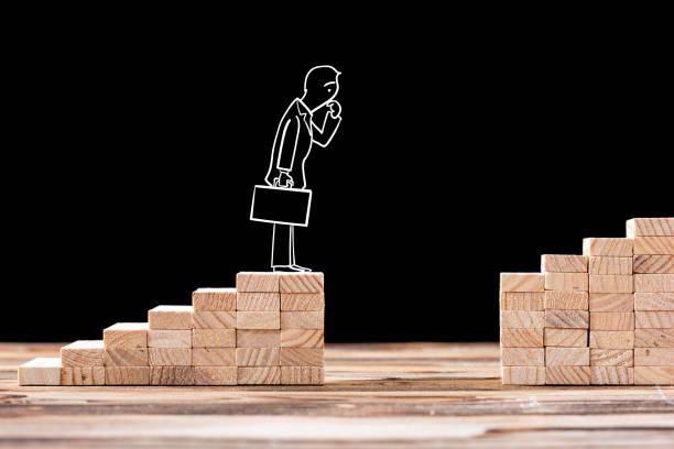 istock Career Planning Concept. Businessman Facing Problems On Career Planning 653202144