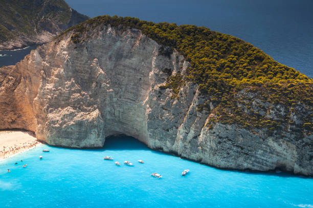 istock Landscape of Navagio bay, Greece 653204272