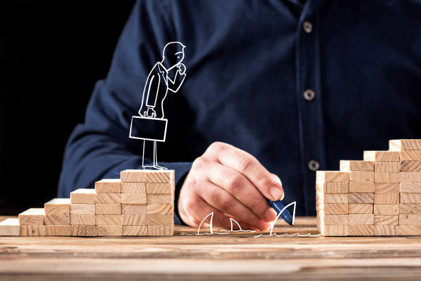 istock Career Planning Concept. Businessman Facing Problems On Career Planning 653204356