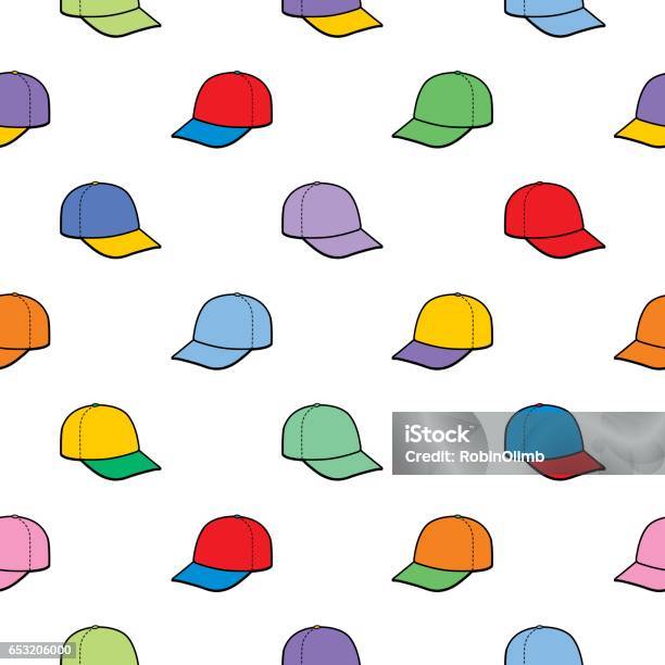 Cap With Pattern Color Colorful Baseball Caps Pattern Stock Illustration - Download Image Now ...