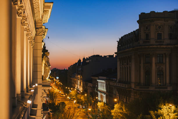istock Night view in Bucharest city center 653212156
