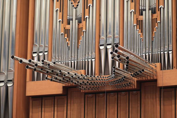istock Pipe organ in church 653212162