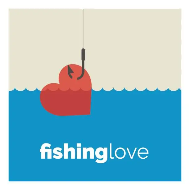 Vector illustration of Fishing Love