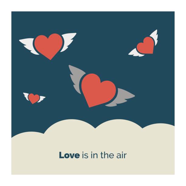 Love is in the air Some flying hearts volador stock illustrations