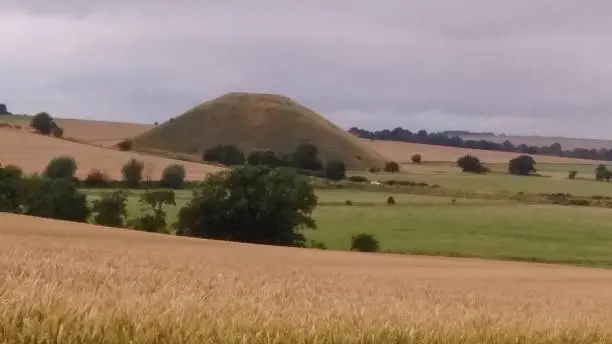 Ancient artificial mound located near Avebury in Wiltshire. Shot taken from the path up to West Kennet Long Barrow