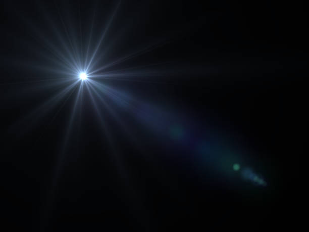istock Lens flare effect on dark background. Digital illustration. 653221482