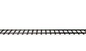 Railway track. Isolated on white background. 3D rendering illustration.