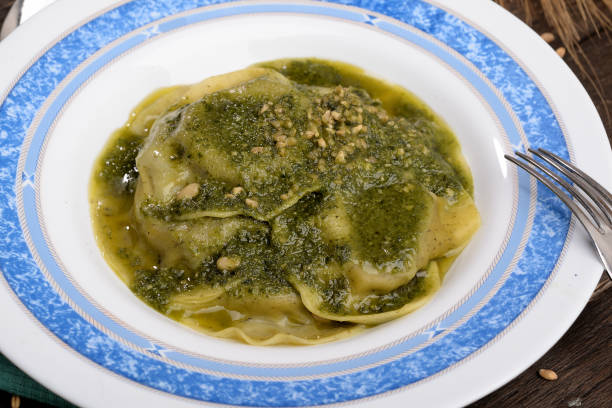 istock dish of ravioli with basil and pine nuts 653225318