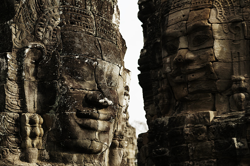Face of Bayon Angkor Thom Cambodia
