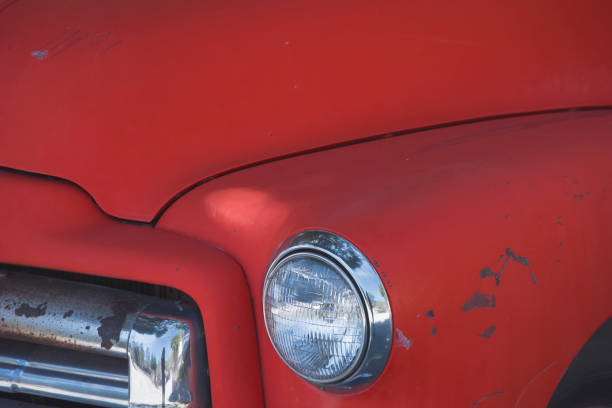 istock Vintage Car hood, headlight, fender 653230342