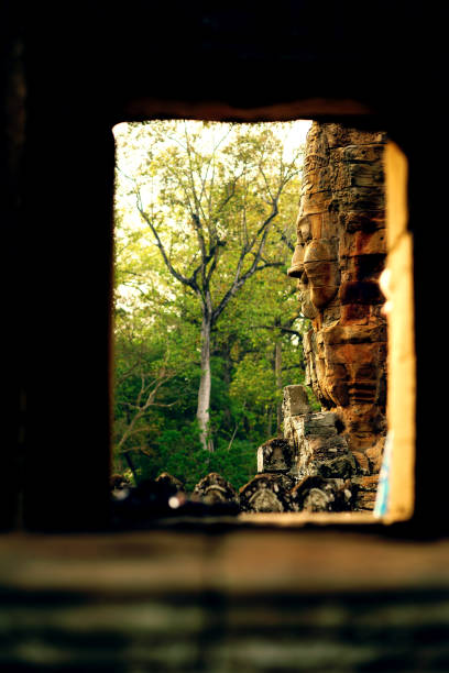 Face of Bayon Angkor Thom Cambodia