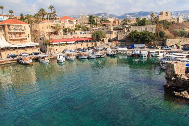 istock Small harbor in Byblos, Lebanon 653234686