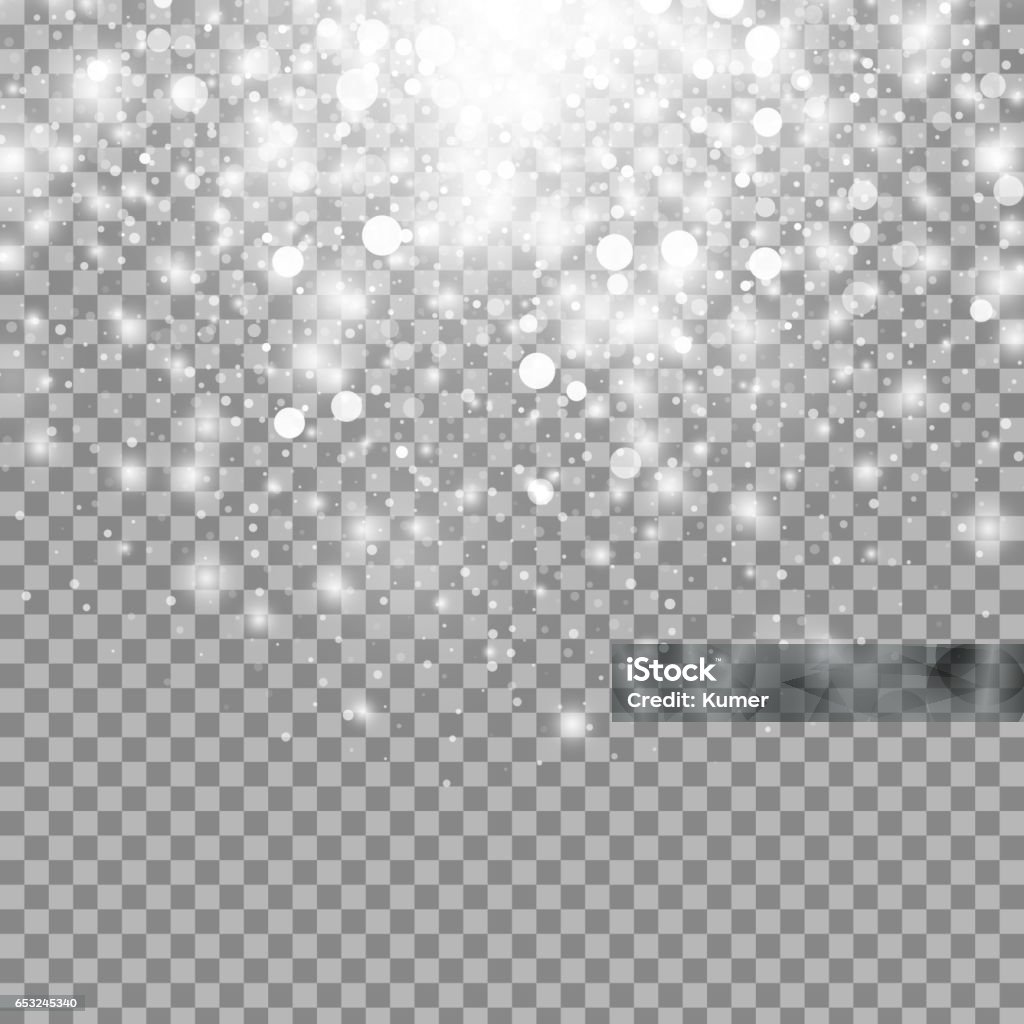 Vector magic white glow light effect Vector magic white glow light effect isolated on transparent background. Christmas design element. Star burst with sparkles Defocused stock vector