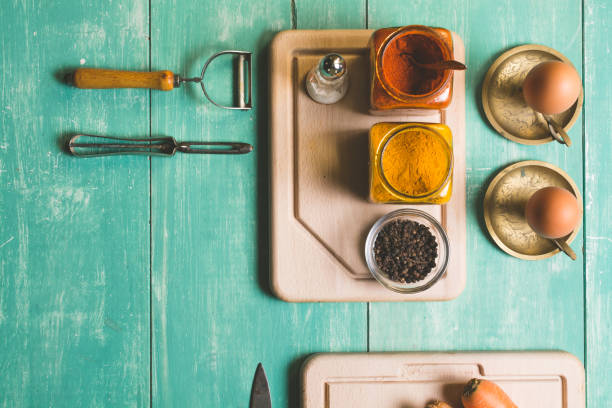 istock Fresh vegetables on a blue wooden table 653251622