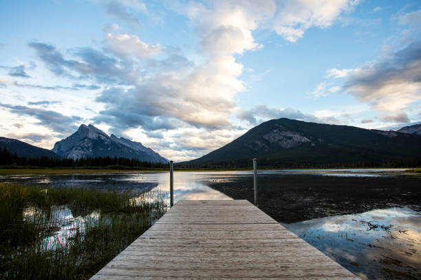istock Sunset Lake Reflections on The Pier 653254762