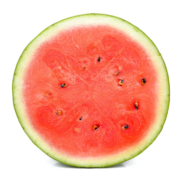 istock Half of watermelon isolated on white background 653258522