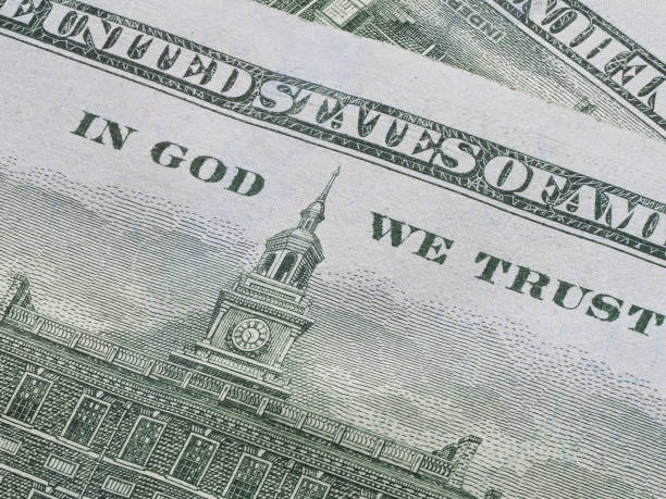 istock Macro of US dollar series, Independence hall on a 100 US dollars bank note 653261480