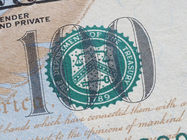 istock Macro of US dollar series, one hundred. 653264398