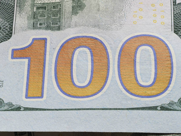 istock Macro of US dollar series, one hundred. 653264606