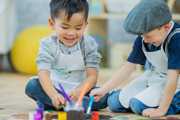 istock Preschoolers Painting an Art Project 653274704