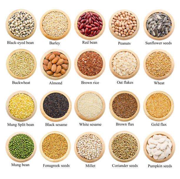 istock Dried grains, peas and rice collection with titles 653277320