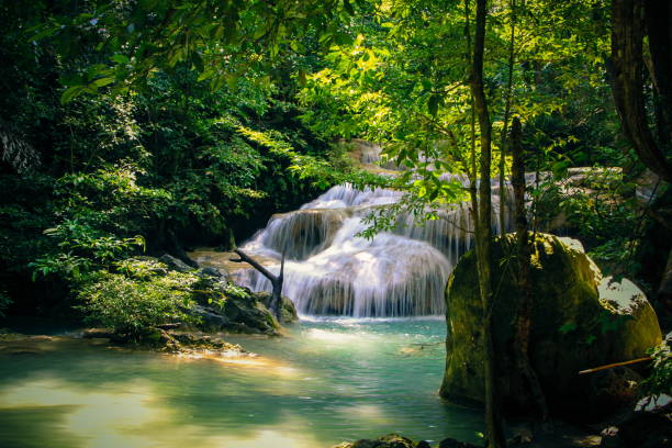 istock Arawan waterfall at kanchanaburi province, Thailand 653277558