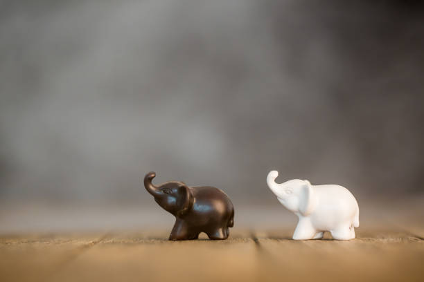 istock black and white elephant model with smoke background 653288356