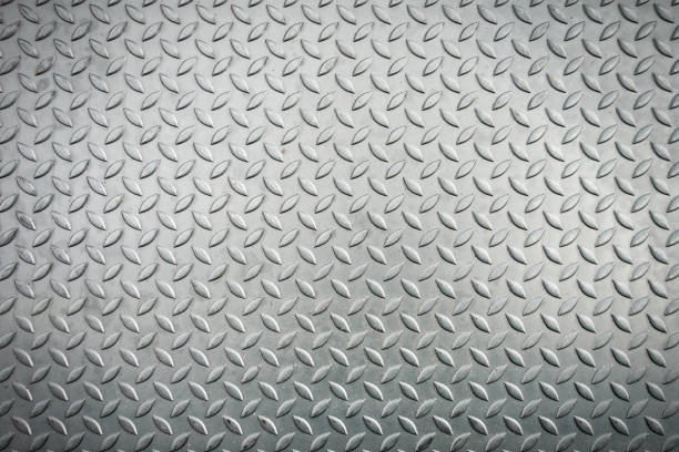 istock Steel checkerplate metal sheet, Metal sheet texture background. 653290816