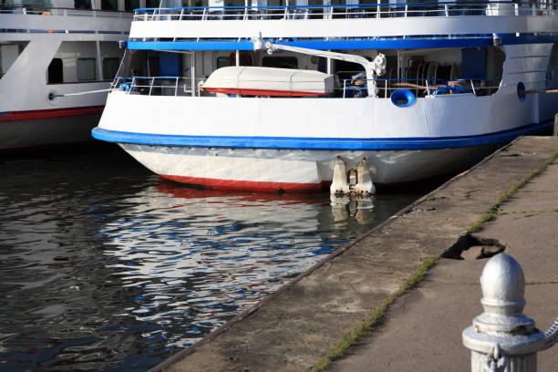 three-dec ship by berth at day to be anchored