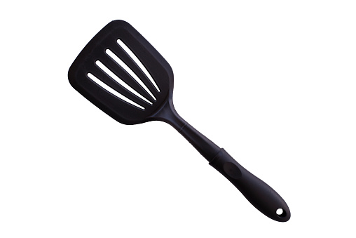 Black spatula on a white background