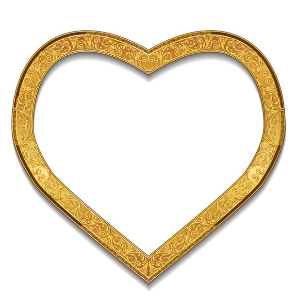 istock frame in the shape of heart gold color with shadow 653305894