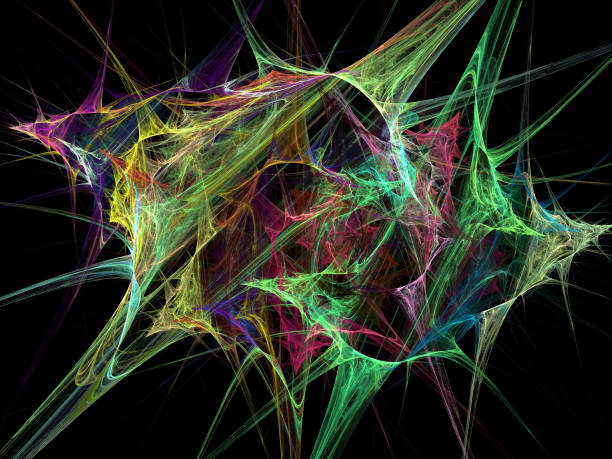 istock image of one Digital Fractal on Black Color 653307108
