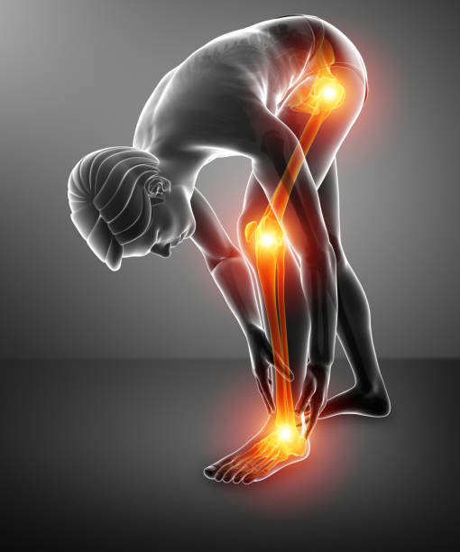 Pain in leg stock photo