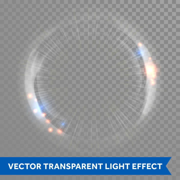 illustrazioni stock, clip art, cartoni animati e icone di tendenza di sfondo trasparente effetto vettore bagliore lente chiara - translucent