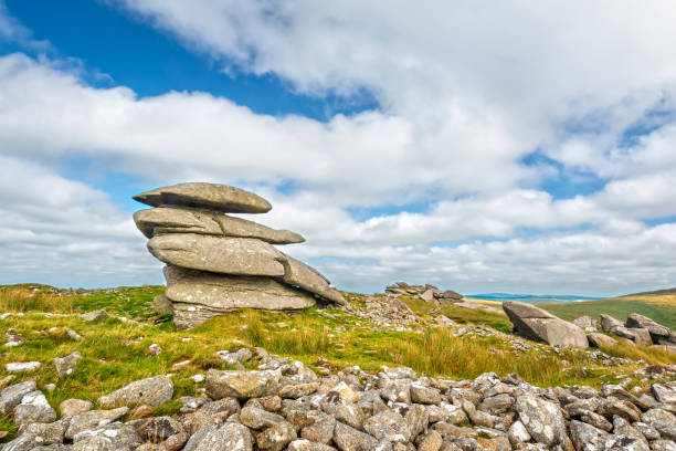 tor áspero em bodmin moor - outcrop - fotografias e filmes do acervo